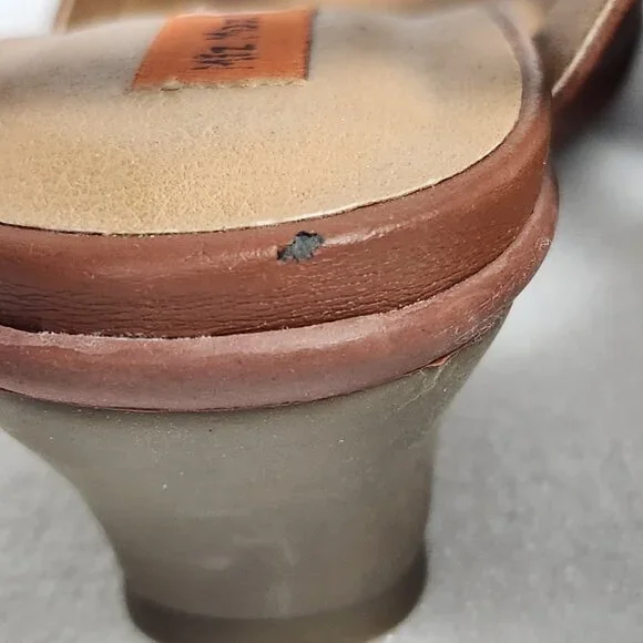 Miz Mooz Carter Leather Open Toe T-Strap Sandals Size 40 US 9 Brown - Picture 8 of 14